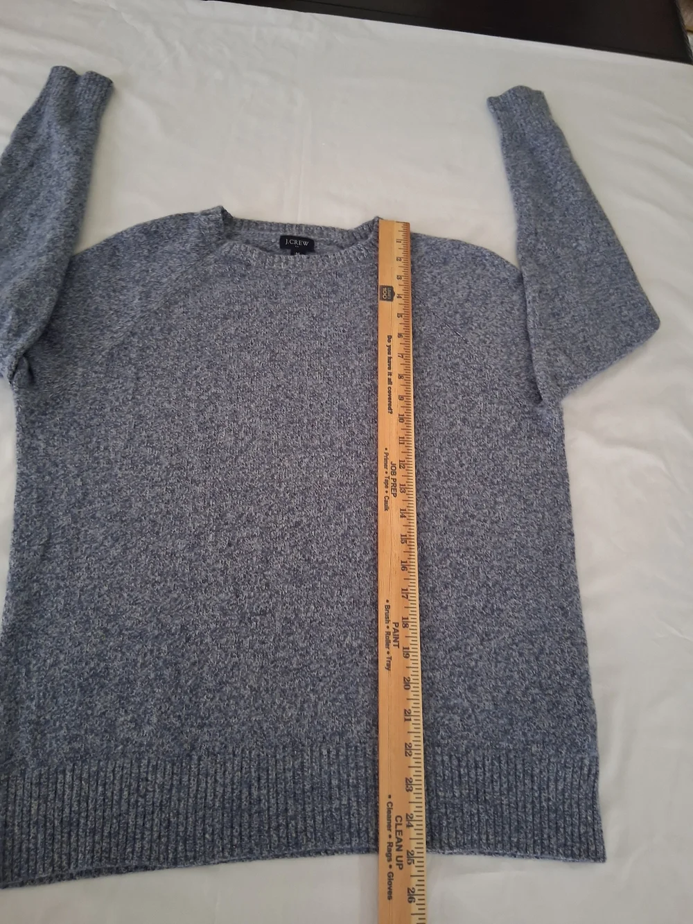 J. Crew Women's Heather Blue Marled Crewneck Sweater Medium Preppy Minimalist